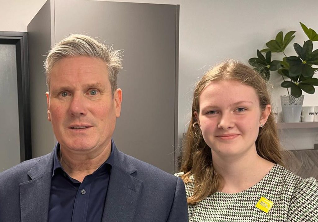 Keir Starmer with Year 13 student Isla website2